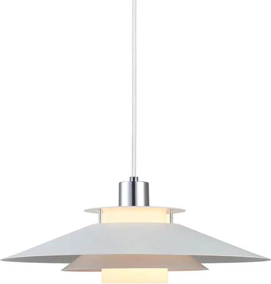 Halo Design 990792 - Lampa wisząca na przewodzie RIVOLI 1xE27/40W/230V śr. 40 cm biały/chrom polerowany