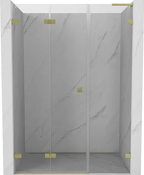 Mexen Lunar-F L drzwi prysznicowe składane lewe 120 cm, transparent, złote szczotkowane - 836SL-120-050-55-00-L