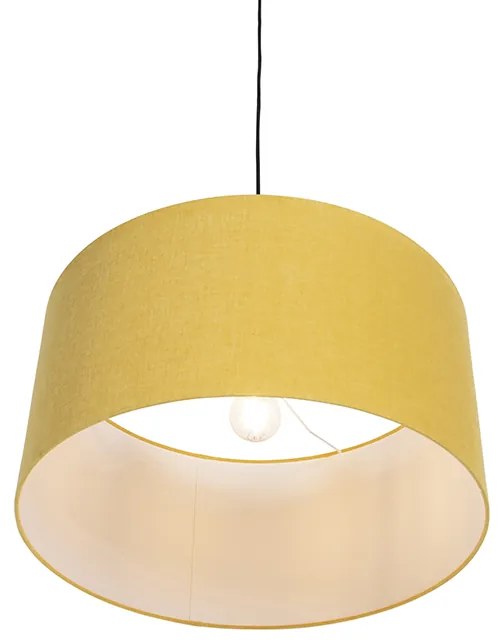 Nowoczesna lampa wisząca czarna z kloszem 50 cm żółtym - Combi 1 klasyczny/Antyczny Oswietlenie wewnetrzne