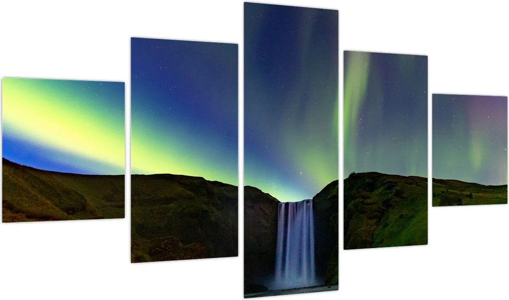 Obraz - Zorza polarna na Islandii (125x70 cm)