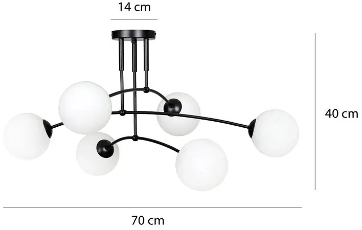 Biała lampa sufitowa z kloszami - 5X D072 N7-G47
