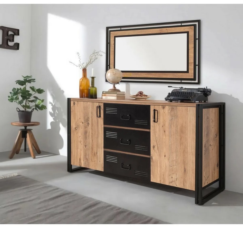 Komoda Cosmo Atlantic Pine and Black