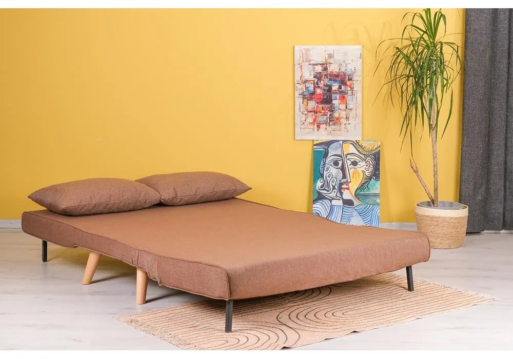 Brązowa rozkładana sofa 120 cm Folde – Artie