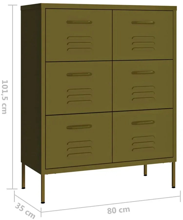 Oliwkowa szafka garażowa na narzędzia R1-D81