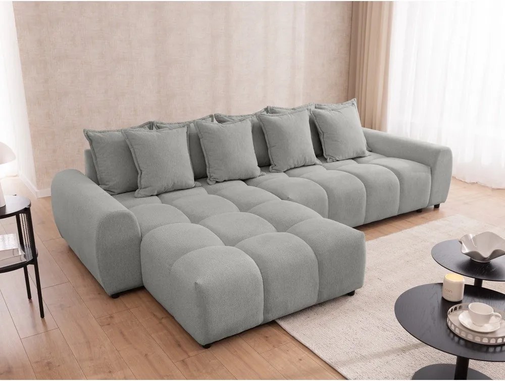 Jasnoszary narożnik (lewostronny/z szezlongiem) Albane – Ropez