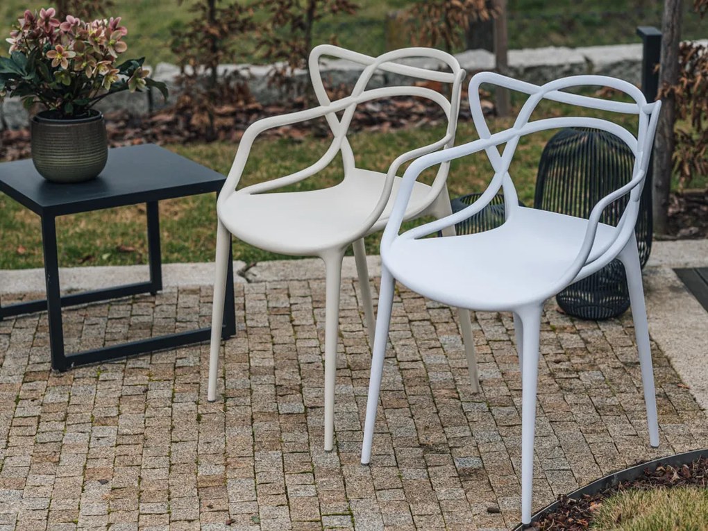 Zestaw 4 szt. plastikowych krzeseł KATO, beżowy