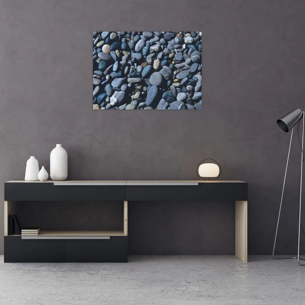 Obraz na szkle - kamyki z plaży (70x50 cm)