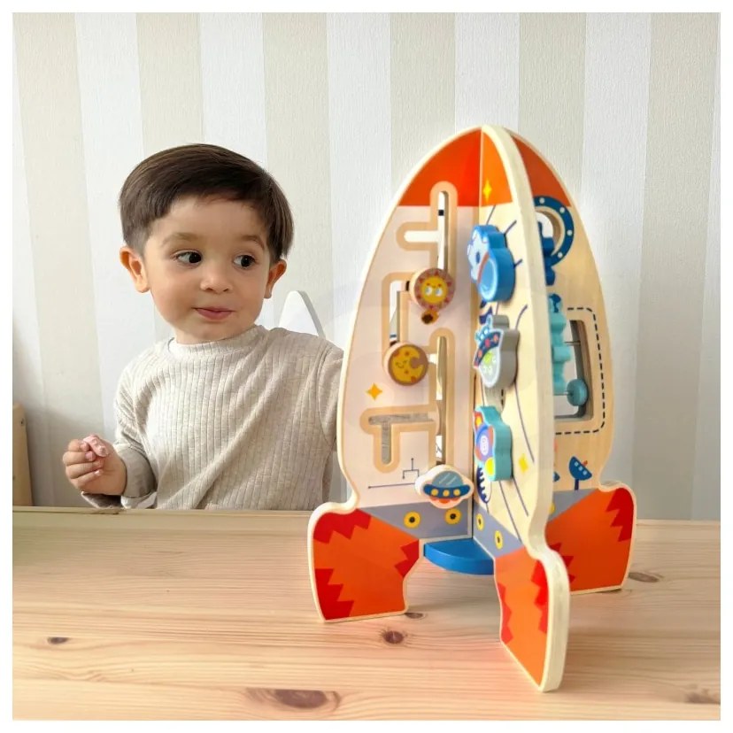 Tooky toy duża drewniana zabawka edukacyjna wielofunkcyjna rakieta
