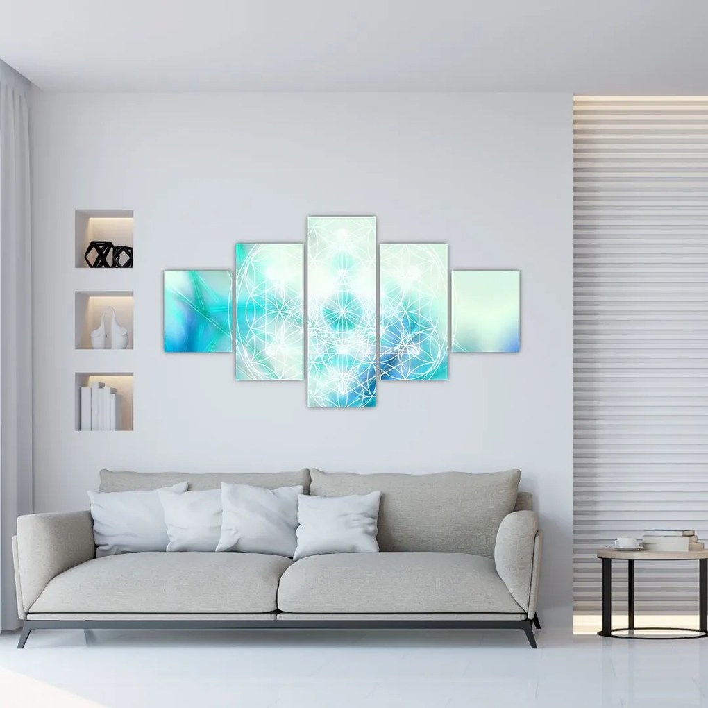 Obraz - Merkaba w turkusowym tle (125x70 cm)