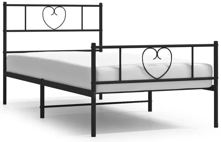 Czarne metalowe łóżko pojedyncze 90x200 cm - Veligo