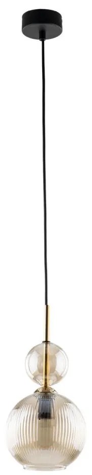 Lampa wisząca na przewodzie SOPHIA 1xE14/10W/230V czarny/przydymiony beż