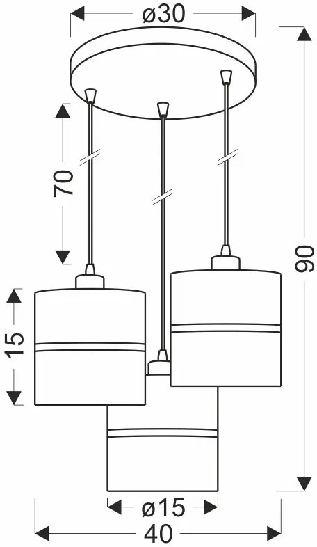 Potrójna lampa wisząca abażurowa na talerzu czarny + złoto - 7X Z38 G1-W72