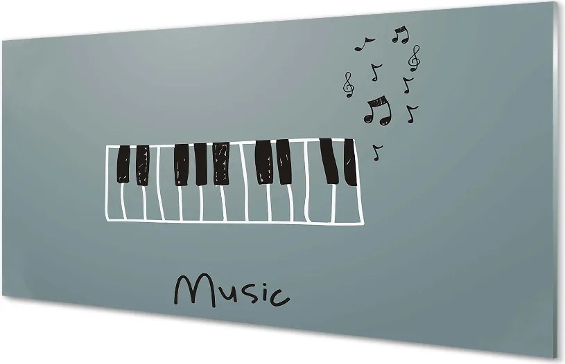 Panel szklany do Kuchni Nuty na Klawiszach Pianina