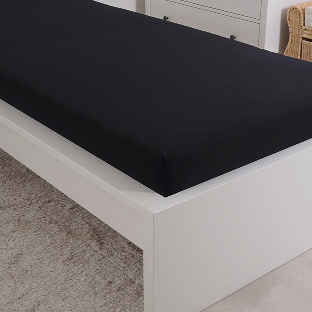 4Home prześcieradło jersey Mako czarny, 90 x 200 cm