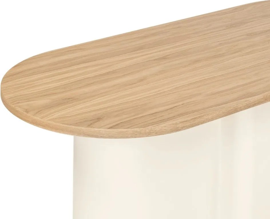Beżowy stolik z blatem w dekorze dębu 50x115 cm Looi – noo.ma