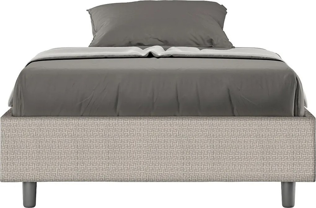 Łóżko bez stelaża tapicerowane 120x200 tkaniny Labirinto 1 biały Azelia