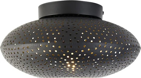 Orientalna lampa sufitowa czarna ze złotem 25 cm - Radiance