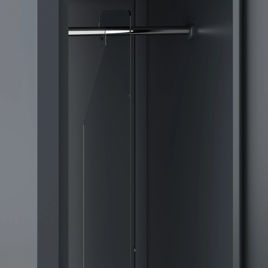 Szafka pracownicza ubraniowa wąska pojedyncza antracytowa, 300x1800x500 mm: KACPER II Plus