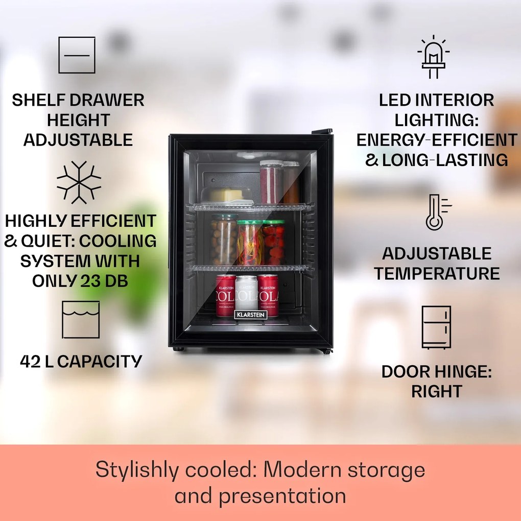 Klarstein Brooklyn 55cm 42L Lodówka na Napoje Czarny