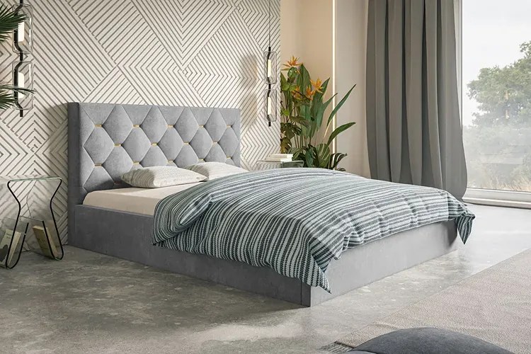 Podwójne łóżko pikowane glamour 180x200 Noble 2X - 36 kolorów