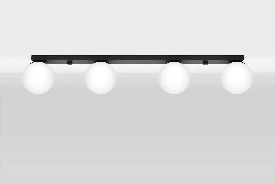 Czarna lampa sufitowa ze szklanym kloszem ø 12 cm Umerta – Sollux