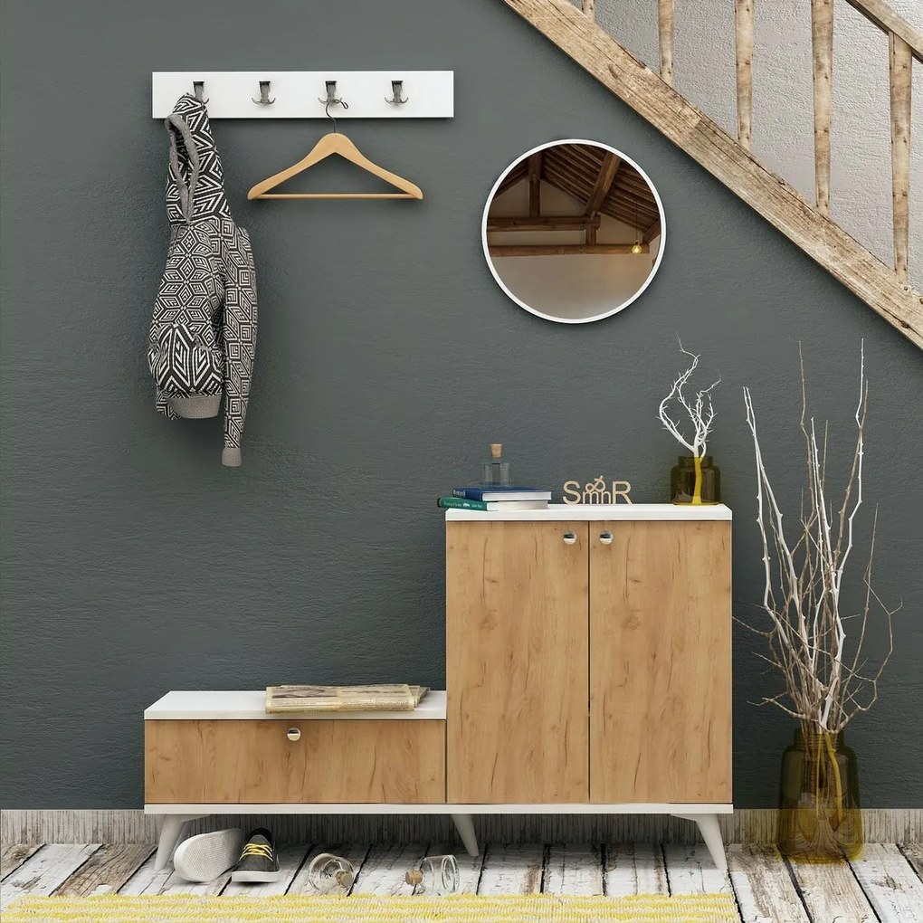 Zestaw do przedpokoju Fiel Oak and White