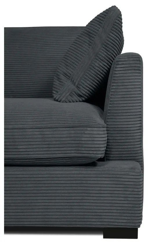 Szara sztruksowa sofa 236 cm Mobby – Scandic