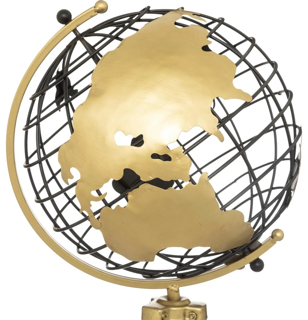 Duży globus dekoracyjny, metalowy, 70 cm