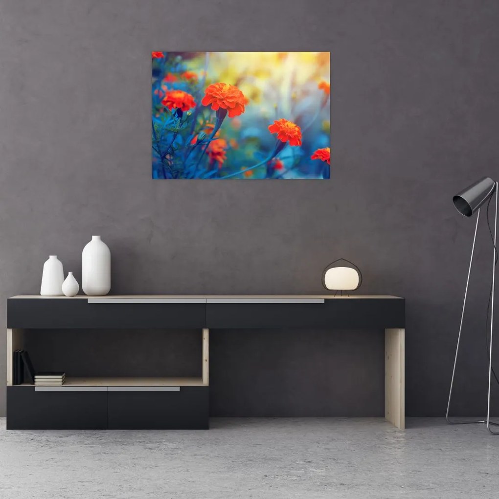 Obraz - Pomarańczowe kwiaty (70x50 cm)