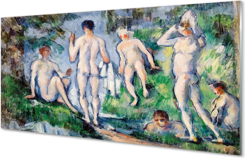 Panel szklany do Kuchni Kąpiący się - Paul Cézanne