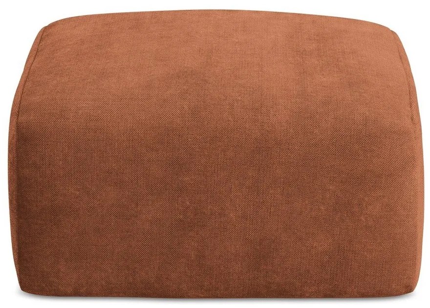 Podnóżek z tkaniny szenilowej w kolorze terakoty Leila – Makamii