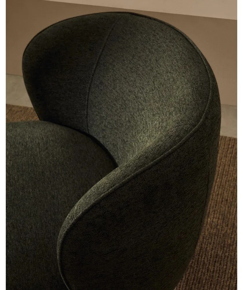 Zielony fotel z tkaniny szenilowej Ulit – Kave Home