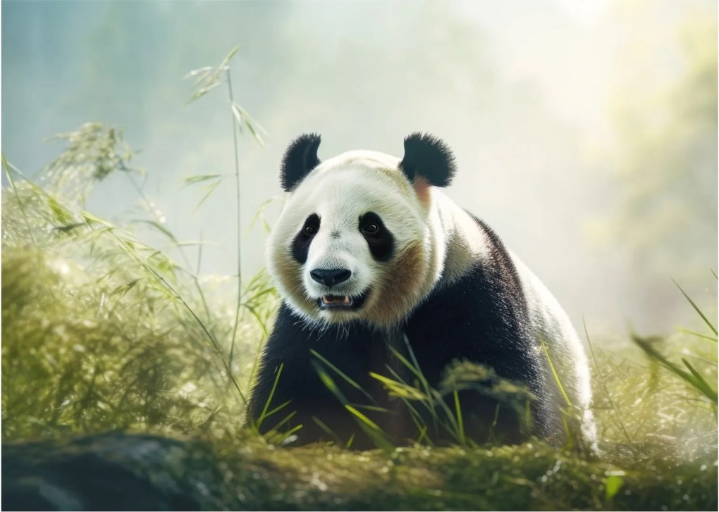 Obraz na szkle - Panda (70x50 cm)