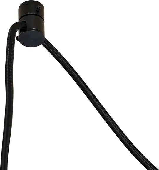 Lampa wisząca czarna z brązowym kloszem i białym wnętrzem 31,5 cm 3-punktowa - Cava