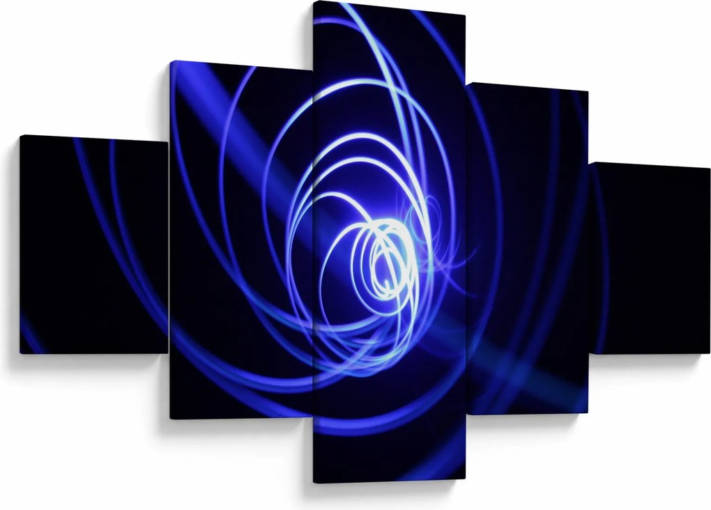 Obraz niebieskich spiral (125x70 cm)