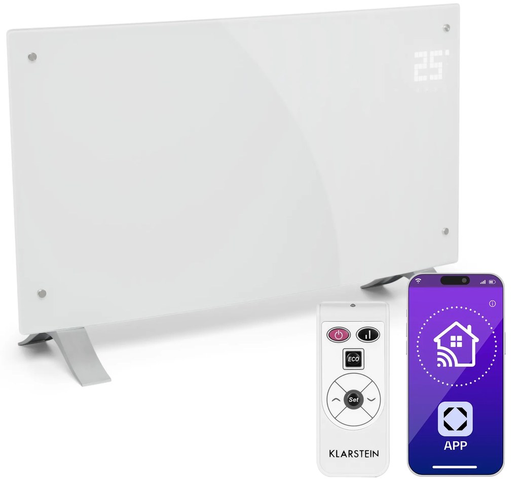 Klarstein Bornholm Curve Smart 2000W 20m² Konwektor Biały