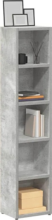 Zestaw 2 Szafek na Płyty CD Szary Beton 21x16x93,5 cm - Nowoczesne Przechowywanie dla 80 płyt CD - Drewno Inżynieryjne