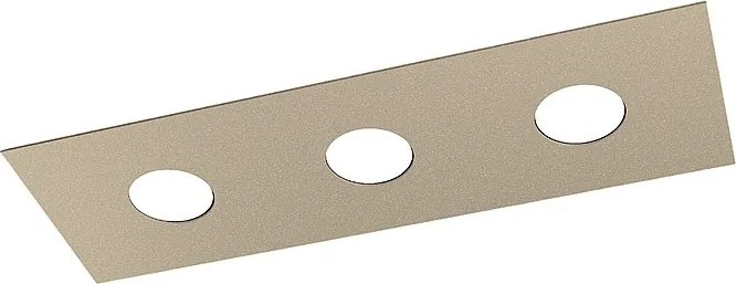 Lampa sufitowa prostokątna Toplight Area 3-punktowa z oprawką GX53, struktura piaskowa, nowoczesny design 60x20x3 cm
