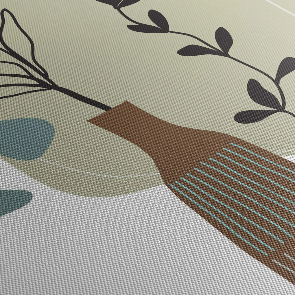 Obraz - Kwiaty w wazonie N⁰2 (z zegarem) (90x30 cm)