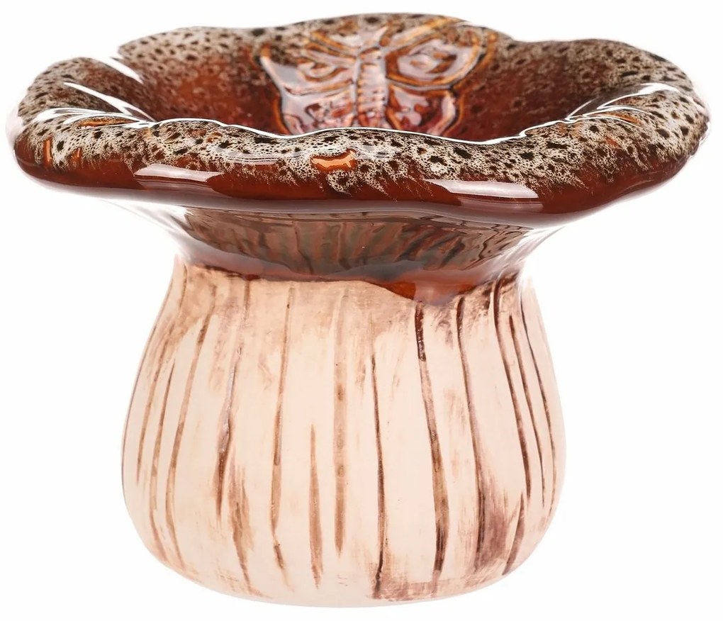 Ceramiczna miseczka do picia Grzyb, 17 x 12 x 17cm, ceramika