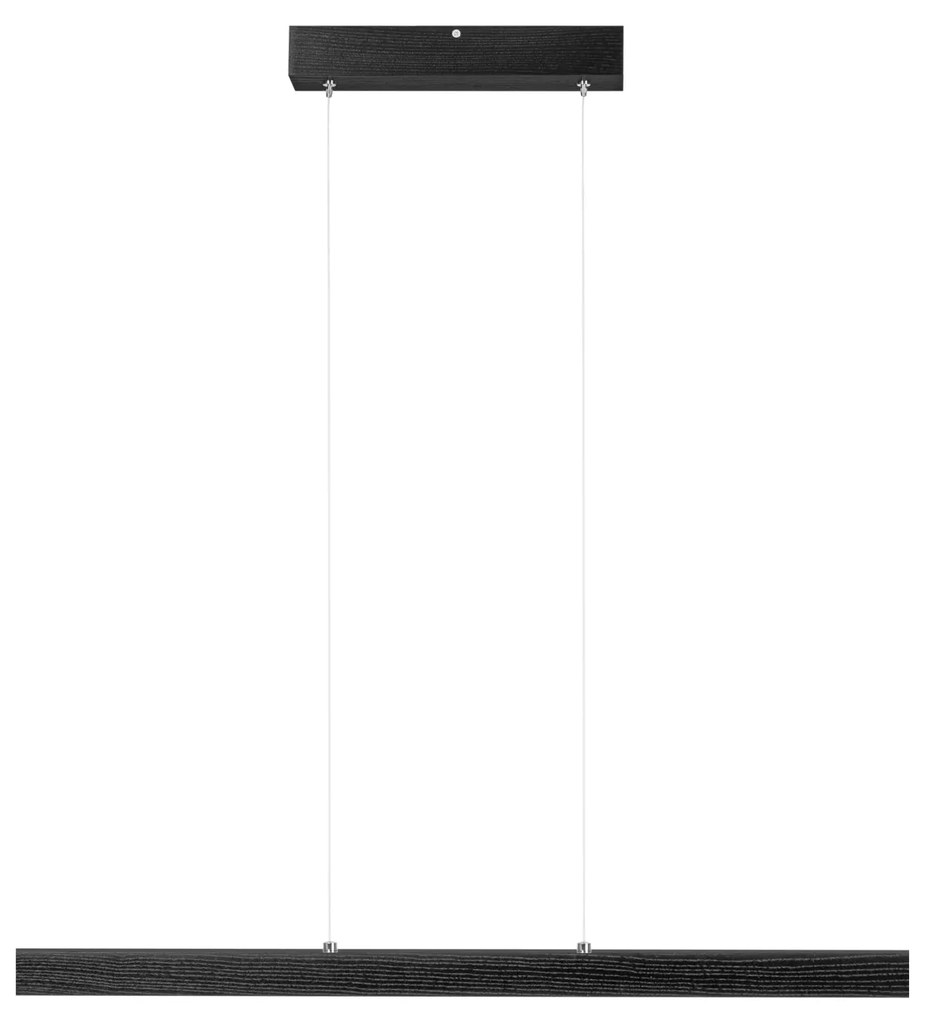 Czarna lampa wisząca LED 80 cm z drewna jesionowego L80KB-4K-SCHWARZ w