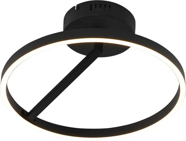 Designerska lampa sufitowa czarna z wbudowanym LED z 3-stopniowym ściemniaczem - Anello
