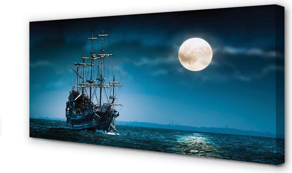 Obraz na płótnie Statek w Blasku Księżyca