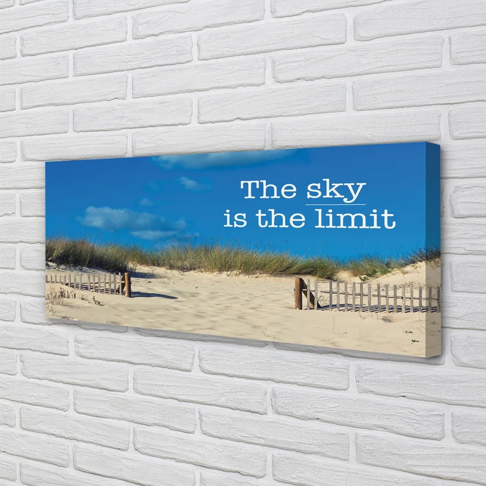 Obraz canvas na ścianę Napis na Piaszczystej Plaży