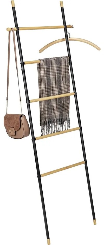 Czarno-naturalna metalowa drabina dekoracyjna Loft – Wenko