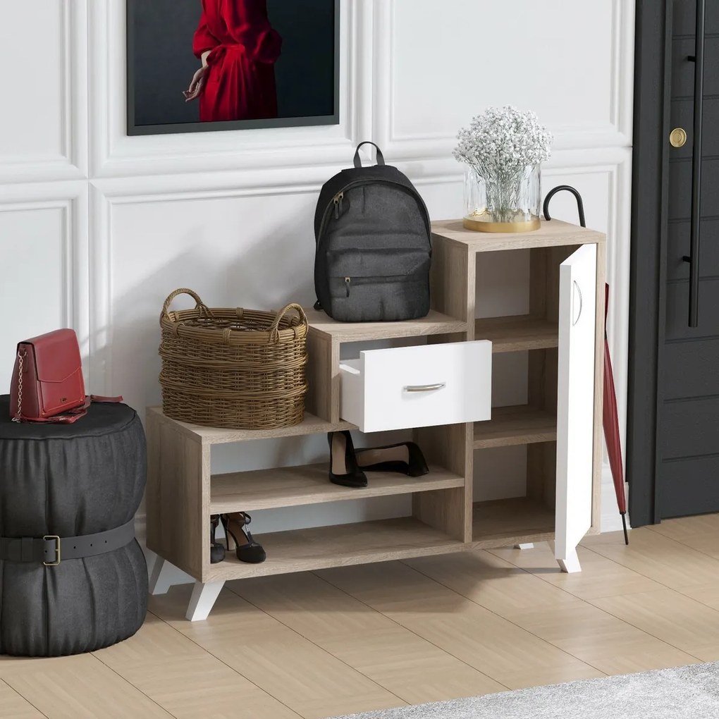 Szafka na buty Retro Sonoma Oak and White