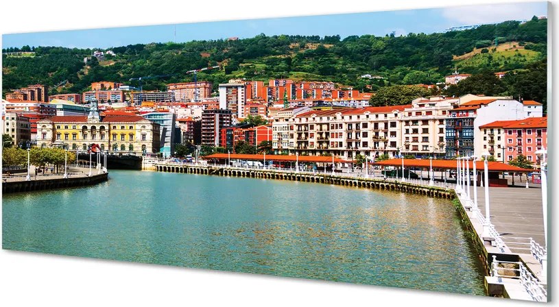 Panel nad Blat Kuchenny Miasto w Dolinie Górskiej Rzeki