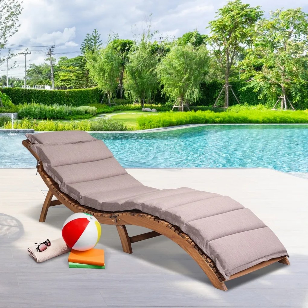 Leżak ogrodowy FLORIDA, składany, 57x190x51cm, naturalny brąz Casaria