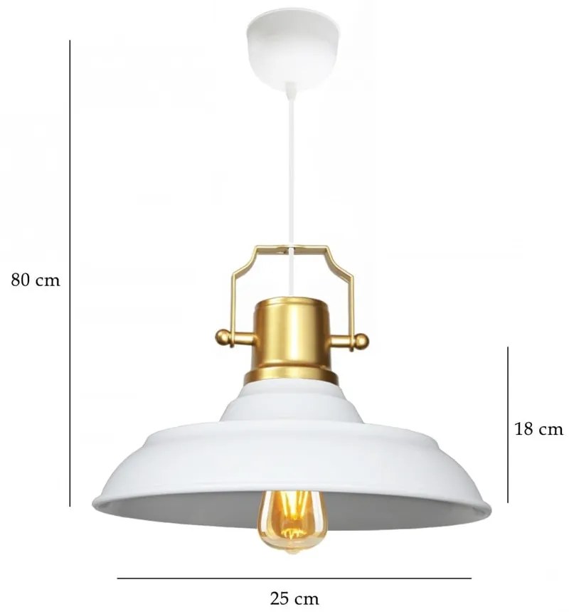 Lampa wisząca z metalowym kloszem ø 25 cm Tarsus – Opviq lights