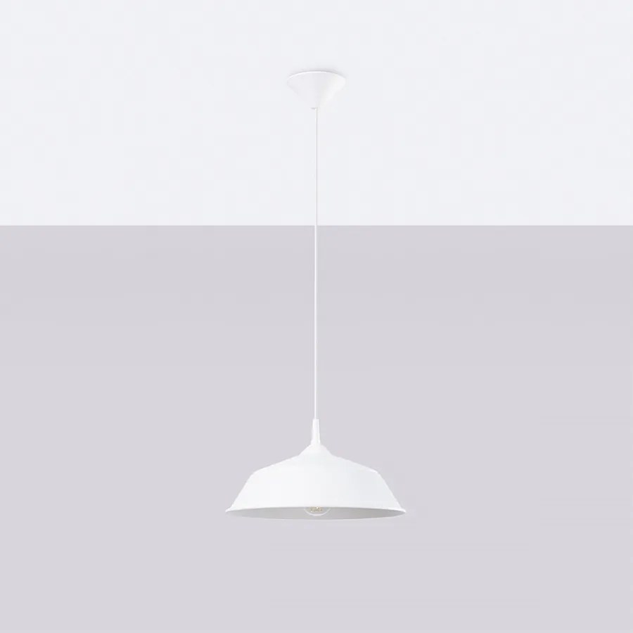 Lampy wiszące skandynawski Quarix, stal - 1 źródło światła 4000K - L.34 x H.74 cm - biały